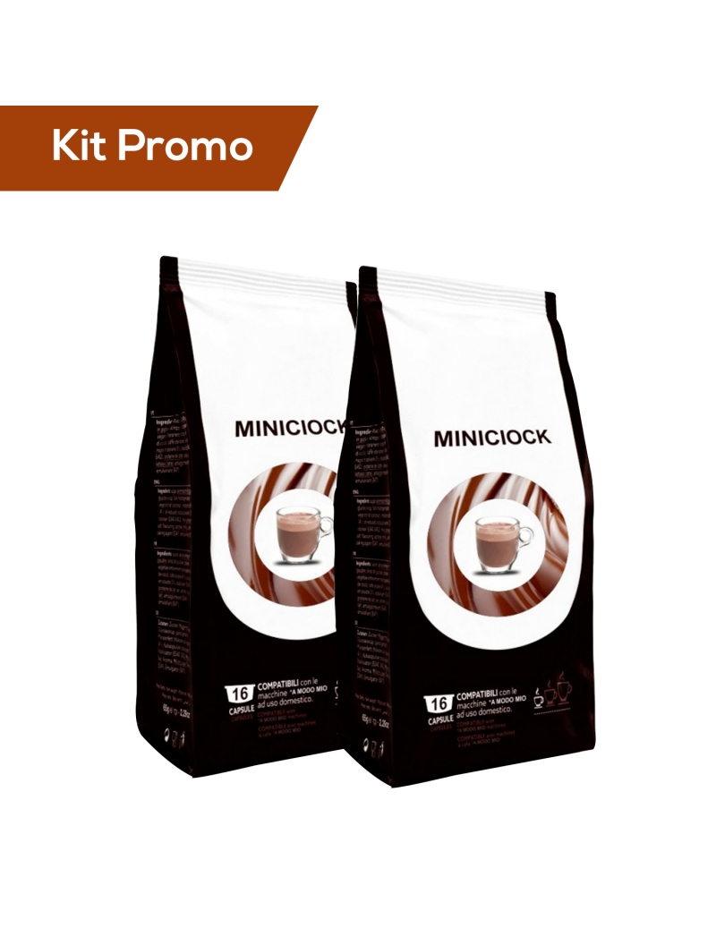 Caffè Borbone MiniCiock, Bevanda al gusto di Cioccolato - 96 capsule (6  confezioni da 16) - Compatibili con le Macchine ad uso domestico Lavazza