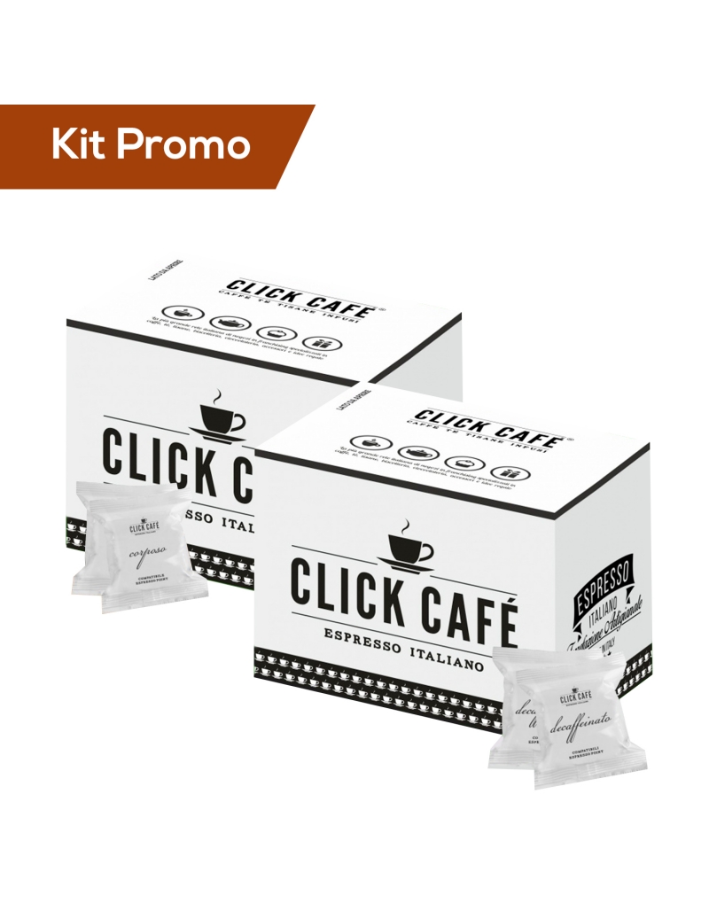 Kit 200 Capsule di caffè Click Café, Corposo & Decaffeinato