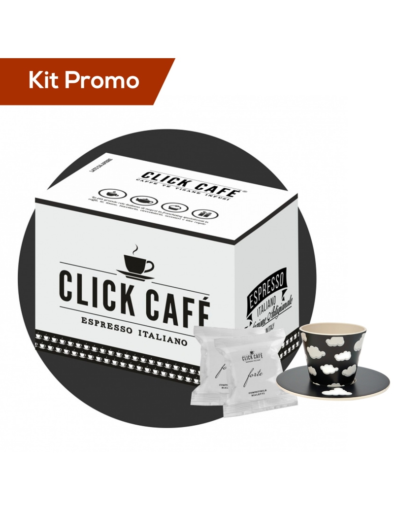 Kit capsule caffè compatibili Bialetti con bicchierino e piattino
