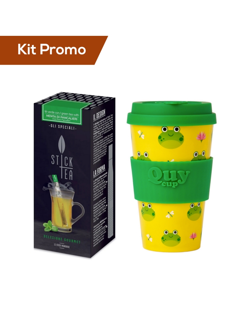 Kit Stick Tea Tè verde alla menta con Quy Cup Rana 400 ml