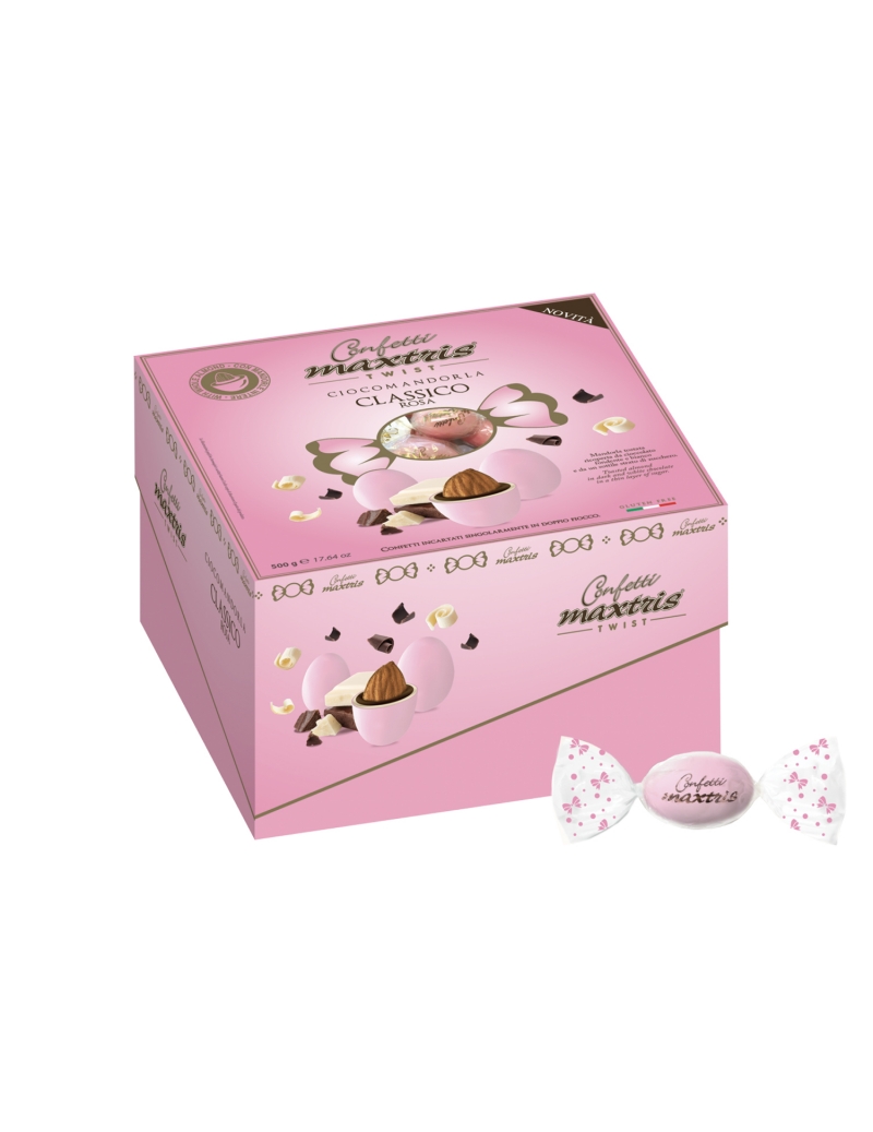 Confetti al cioccolato fondente Maxtris sfumati rosa 1 Kg
