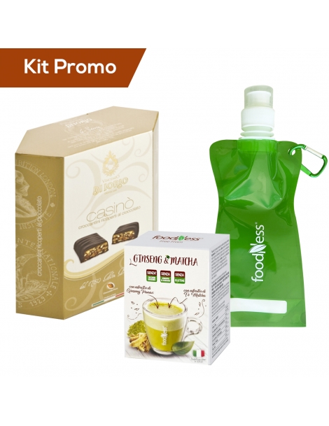 Kit croccantini alla nocciole con caffè al ginseng e Matcha Foodness con  omaggio