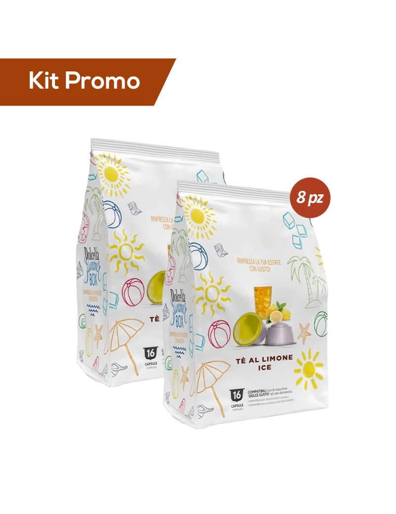 Kit 8 sacchetti di Capsule compatibili Dolce Gusto, tè al limone ice