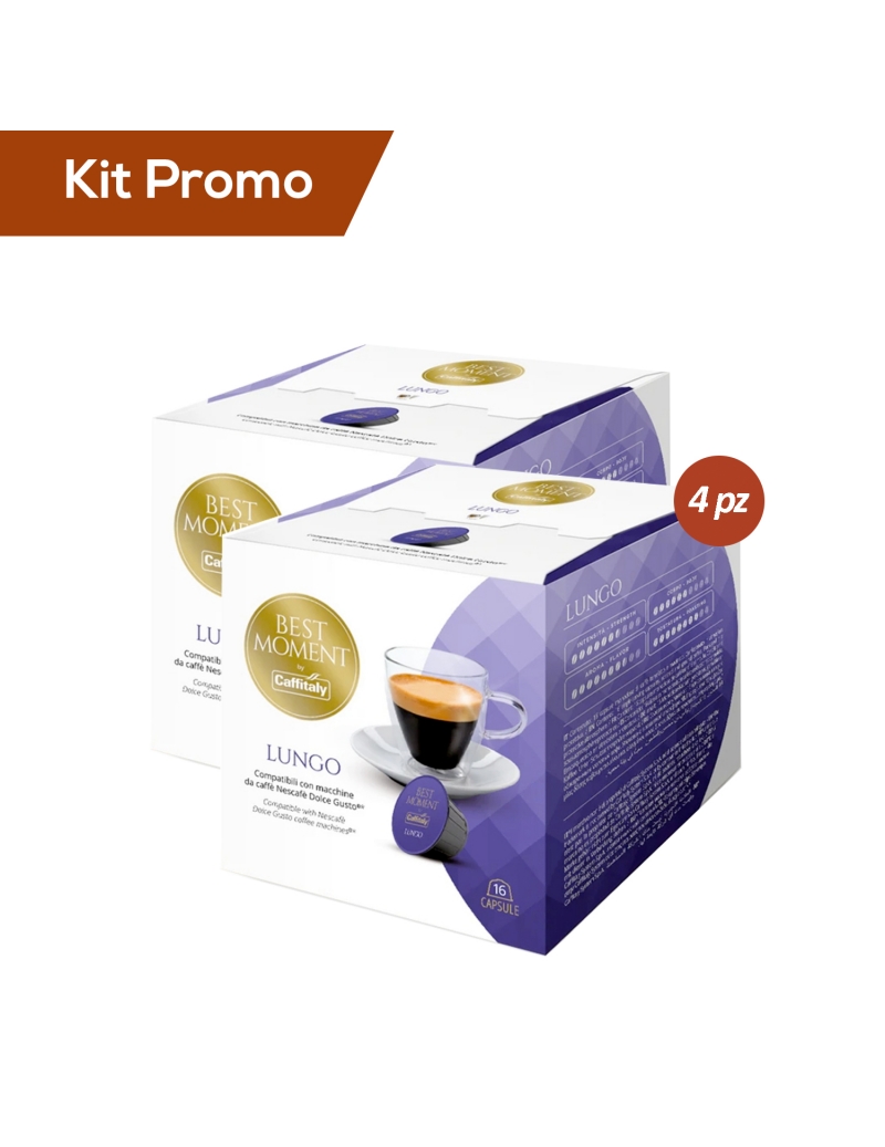 Kit 4 box di caffè Espresso lungo Compatibile Dolce Gusto