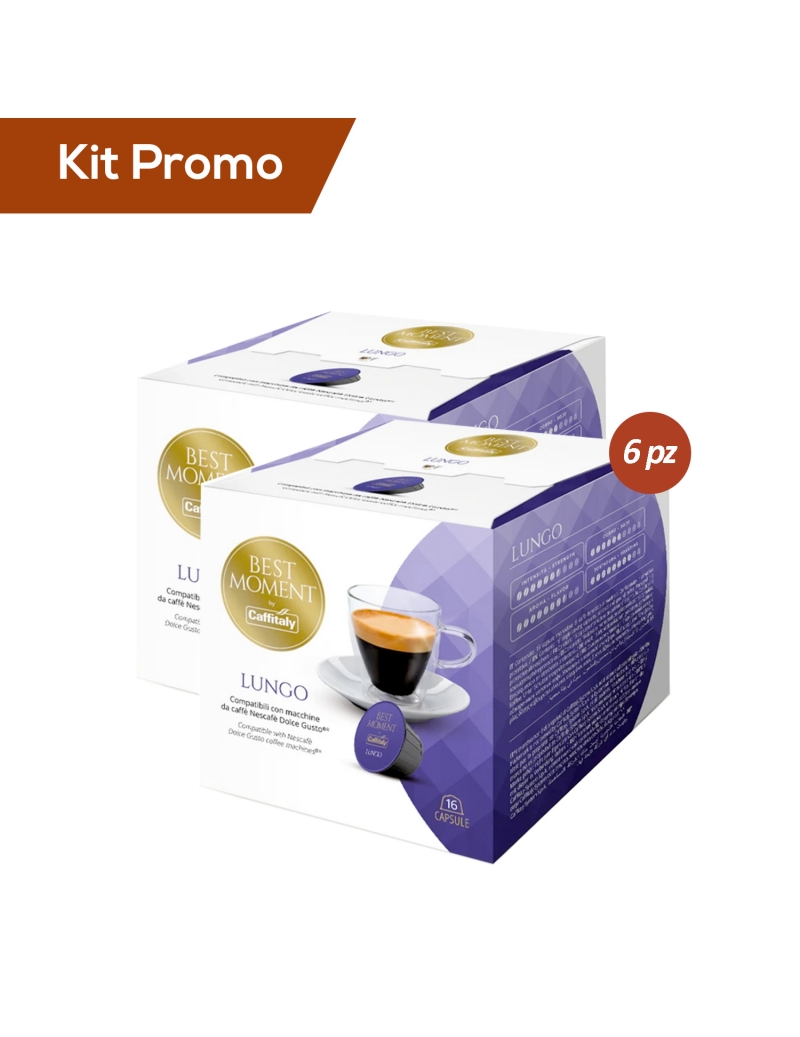 Kit 6 box di caffè Espresso lungo Compatibile Dolce Gusto