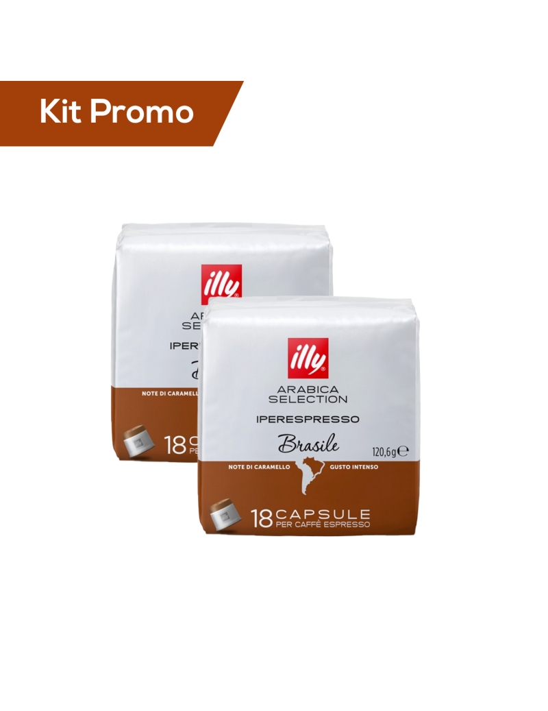 Kit 2 pacchi di capsule di caffè originali Illy* Iperespresso, Monoarabica Brasile