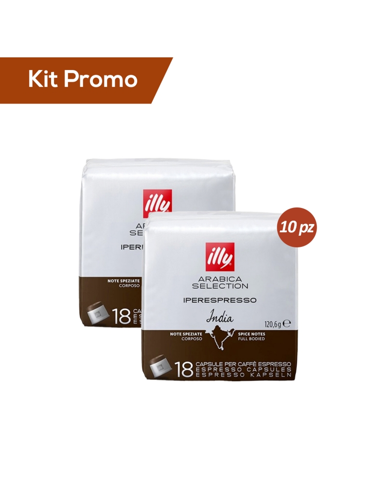 Kit 10 pacchi di capsule di caffè originali Illy* Iperespresso, India