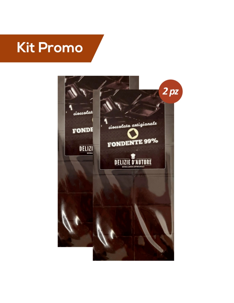 Kit 2 tavolette di cioccolato fondente 99%
