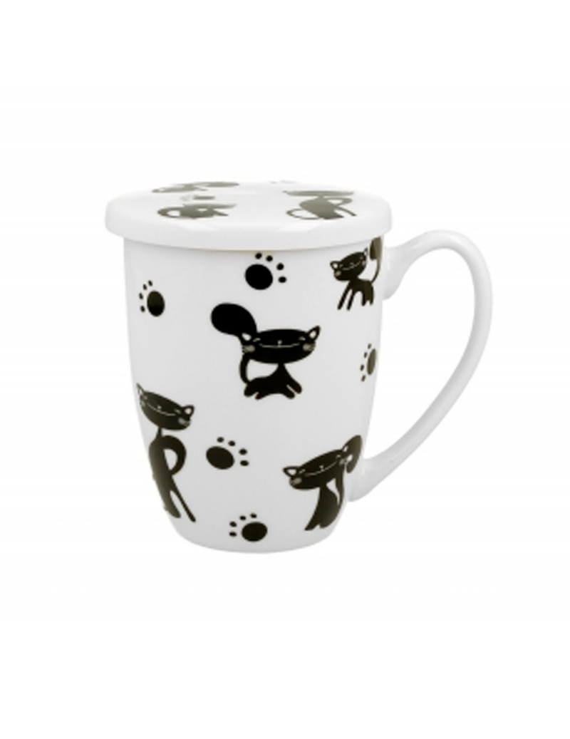 Panda Mug simpatica tazza da caffè in ceramica con coperchio e