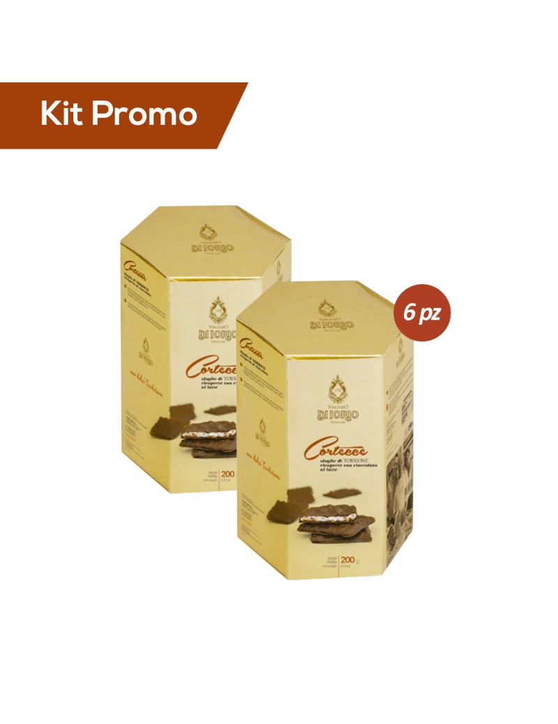 Kit 6 astucci di Cortecce Ricoperte Di Cioccolato al Latte