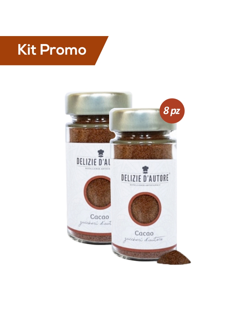 Kit 8 vasetti di zucchero aromatizzato al cacao 90 gr