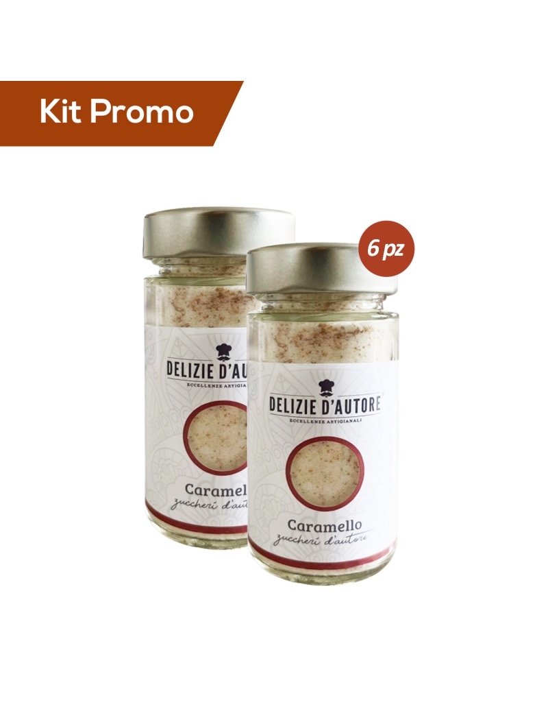 Kit 6 vasetti di zucchero aromatizzato al caramello 90 gr