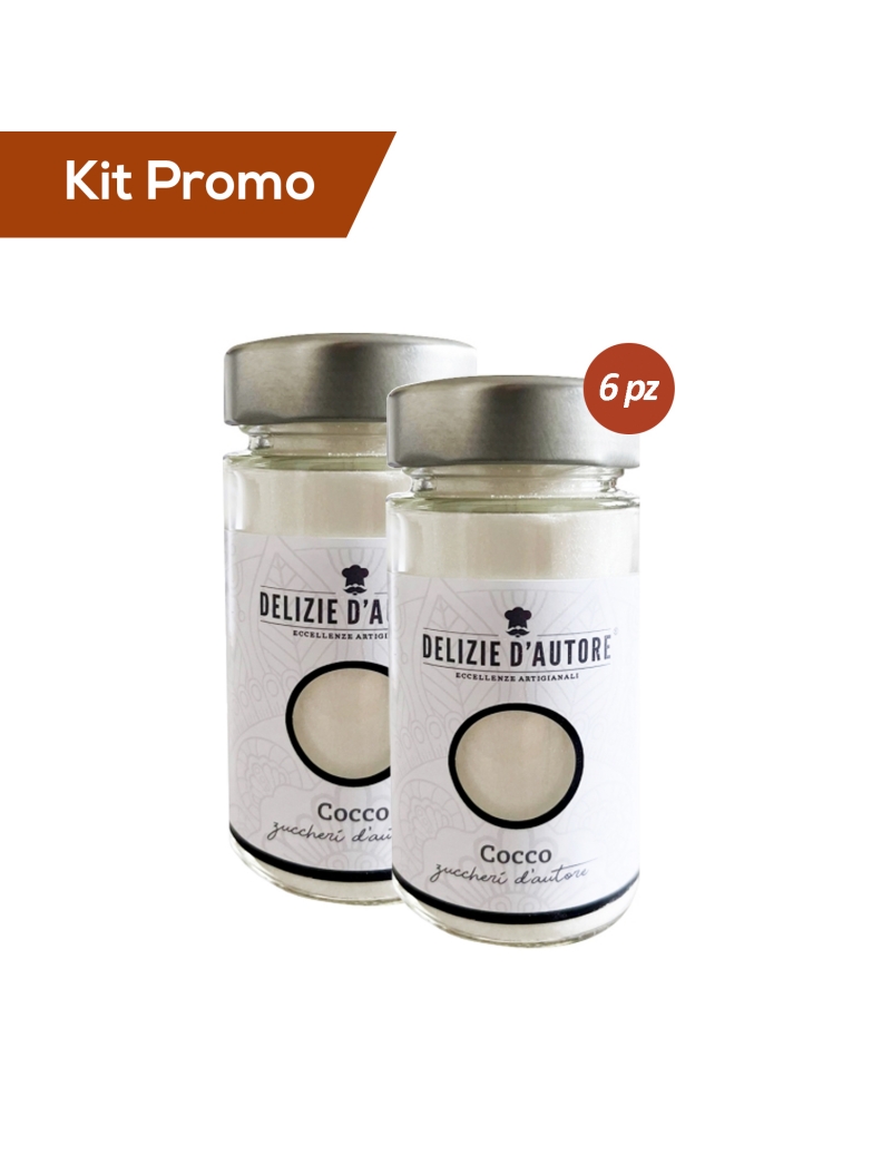 Kit 6 vasetti di zucchero aromatizzato al cocco 90 gr