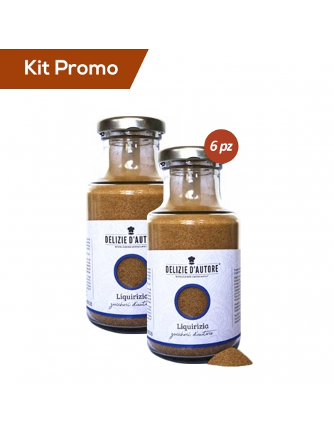 Kit 6 vasetti di zucchero aromatizzato alla liquirizia da 220 gr