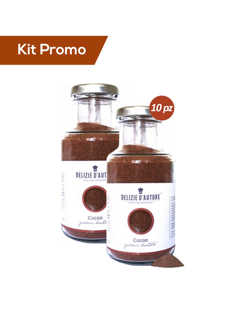 Kit 10 vasetti di zucchero aromatizzato al cacao da 220 gr