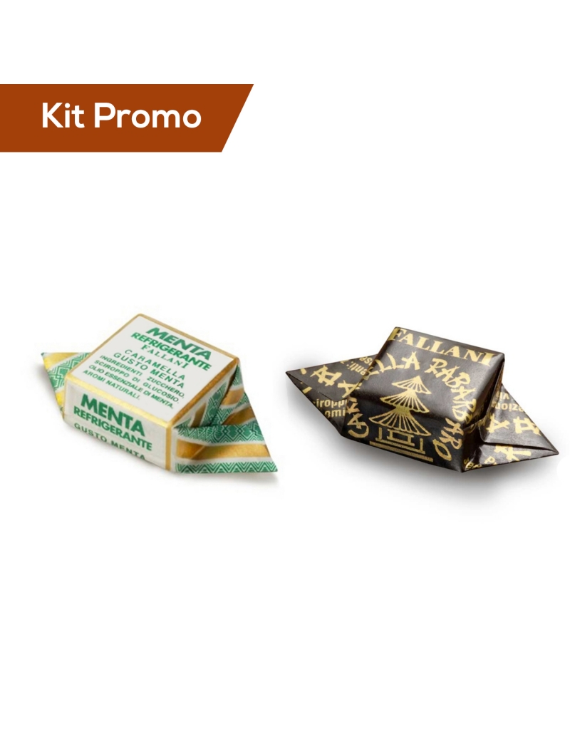 Kit 500 gr di caramelle Fallani al gusto menta e rabarbaro