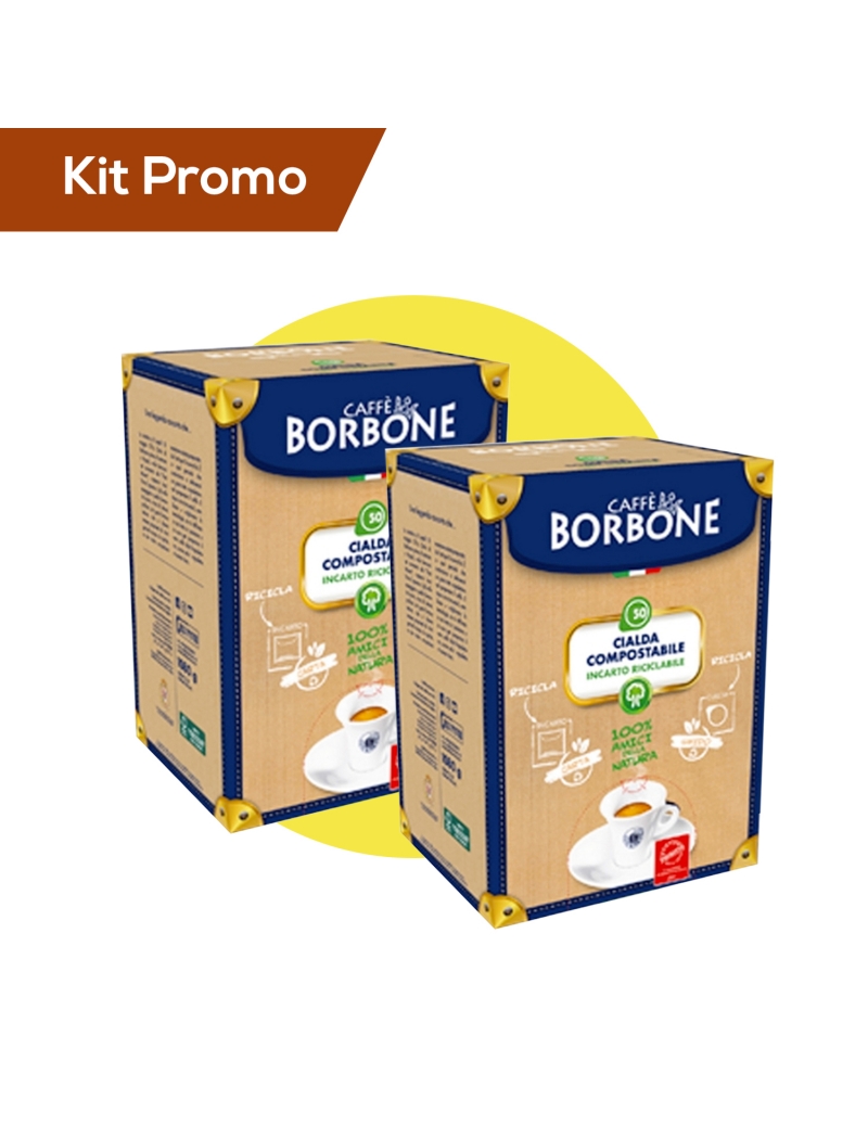 Box 100 Cialde compostabili caffè Borbone, miscela oro