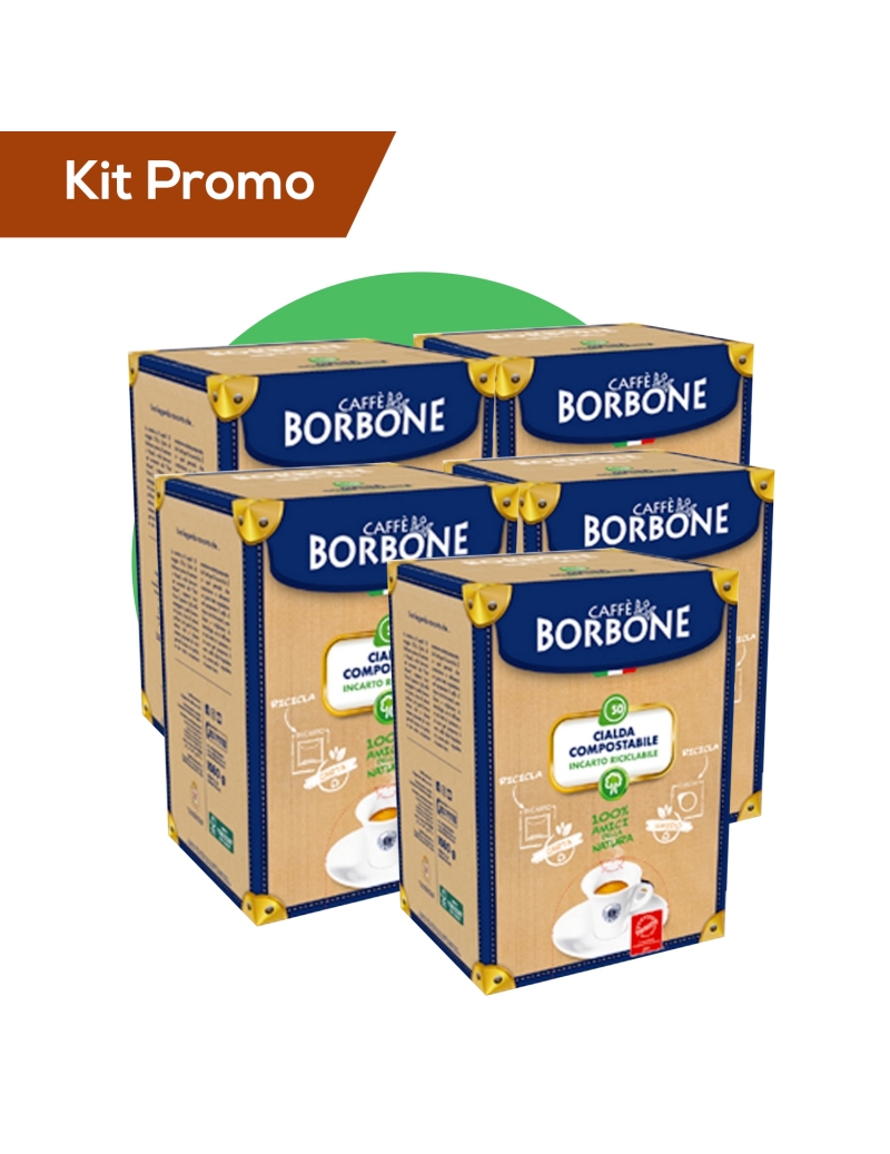 Box 250 Cialde compostabili caffè Borbone, miscela decaffeinata