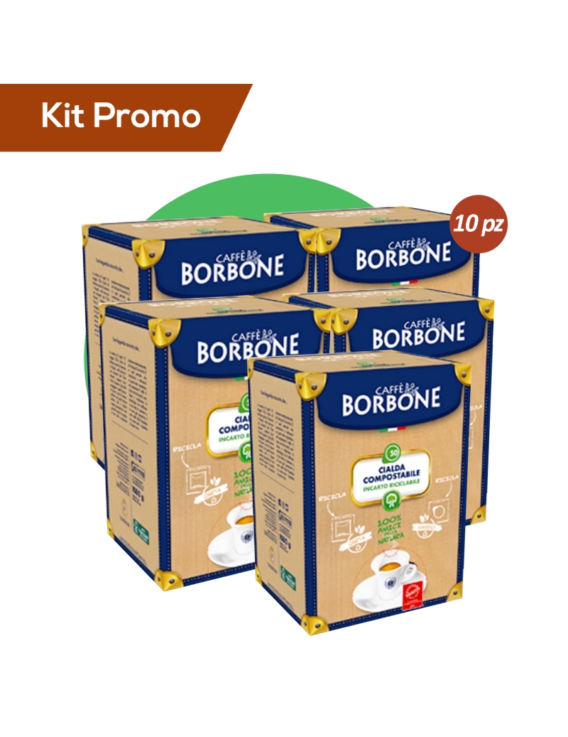 Box 500 Cialde compostabili caffè Borbone, miscela decaffeinata