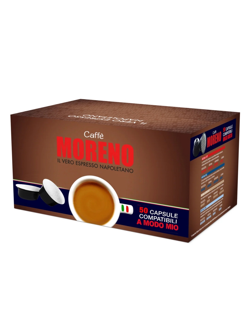 Caffè Moreno 50 Capsule A Modo Mio Miscela Aroma Decaffeinato