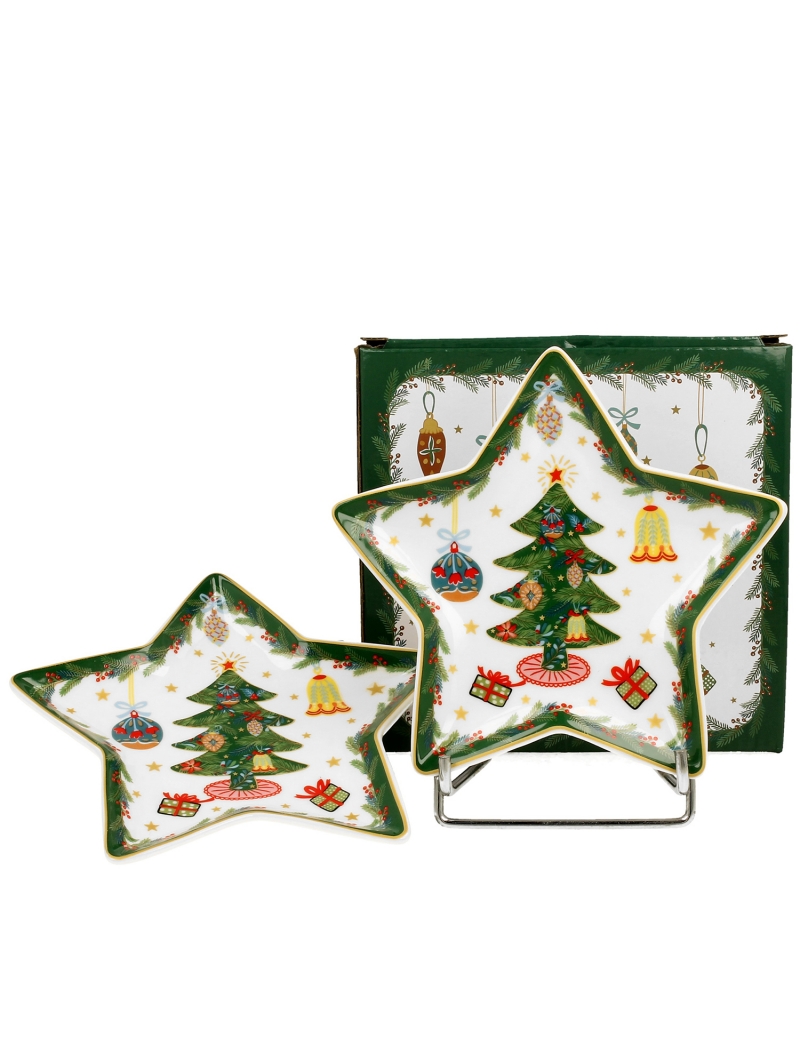 Confezione Regalo 2 Piatti Stars Around Christmas Tree